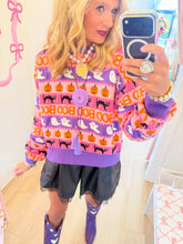 Pink and Purple Multi Jacquard Halloween Sweater