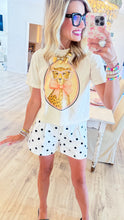 Leopard Rhinestone Glasses Tee