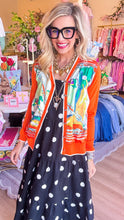 Orange Colorblock Western Chic Sweater