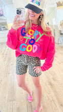 Pink Glory to God Crop Sweatshirt