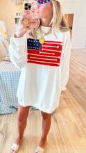 White American Flag Patchwork Sweatshirt Dress