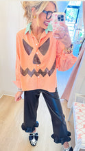 Queen of Sparkles Gingham Pumpkin Face Top