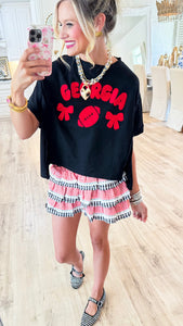 Red and Black Georgia Oversized Tee