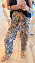 Taupe Leopard French Terry Barrel Pants