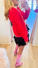 Red Hot Pink Colorblock Cardigan