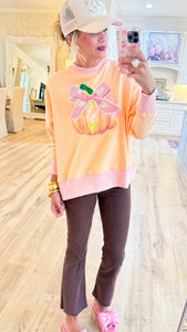 Orange Pumpkin Sequin Sweatshirt