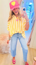 Yellow Stripe Button Down Top