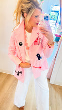 Pink Western Embroidered Blazer