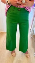 Green High Rise Wide Leg Pants