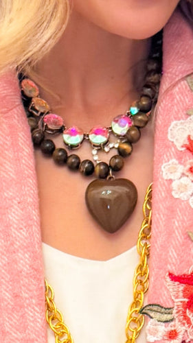 Janel Tiger Eye Gemstone Brown Necklace