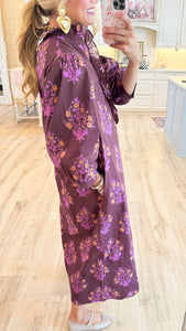 Chocolate Mix Print Midi Dress