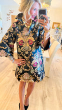 Black Multi Scallop Jacquard Dress