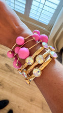 Hot Pink and Gold Bracelet Set of 3