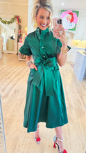 Green Button Up Midi Dress