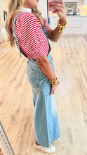 Red Striped Collard Blouse