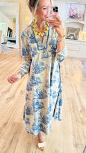 Uncle Frank Blue Toile Midi Dress