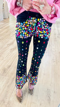 Black Beaded Flare Jeans