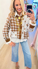 Blue and Brown Mixed Pattern Cardigan
