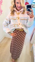 Pink Multi Fuzzy Knit Cardigan
