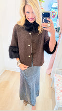 Ivy Jane Black Tweed Fur Accent Jacket