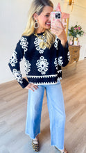 Black Abstract Printed Sweater