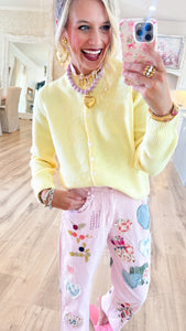 Butter Yellow Knit Sweater Cardigan