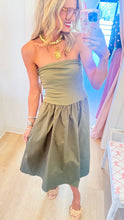 Olive Tube Top Midi Dress