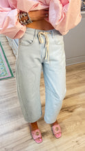Deal of the day Light Denim Floral Detail Barrel Jeans