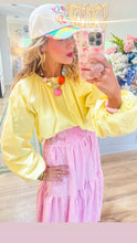 Lemon Long Sleeve Bubble Hem Top