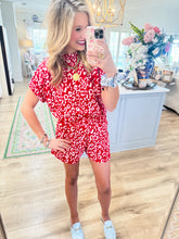 Red Animal Print Short Set