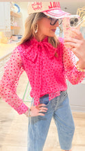 Hot Pink Heart Bow Top