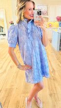 Periwinkle Floral Appliqué Mini Dress
