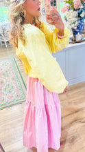 Lemon Long Sleeve Bubble Hem Top