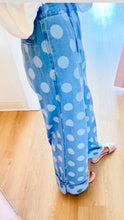 Polka Dot Denim Wide Leg Jeans