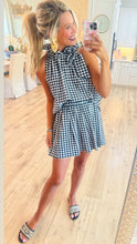 Black Gingham Skirt Set