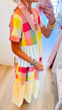 Rainbow Combo Mixed Print Midi Dress