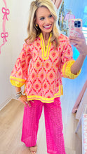 Deal of the Day Yellow Mix Baroque Floral Detail Top