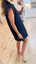 Dark Denim Ruffle Mini Dress