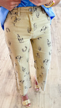 Khaki Cowboy Print Pants