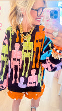Queen of Sparkle Black Multi Skelton Sweater