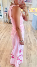 Pink Wide Leg Embroidered Jumpsuit