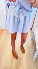 Light Blue Contrast Stitch Skort Set