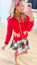 Red Bow Knit Cardigan