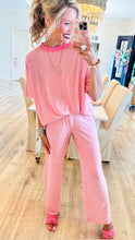 Bubblegum Pink Stripe Lounge Pant Set