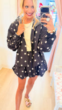 Navy and Pink Polka Dot Windbreaker Skort Set