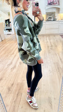 Olive Oversized Camo Cardigan