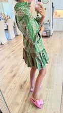 Green Floral Button Up Midi Dress