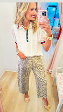 Off White Floral Lace Contrast Stripe Top
