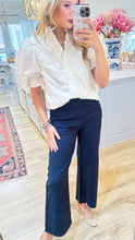Navy High Waisted Cropped Pants