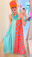 Coral Multi Polka Dot Pattern Maxi Dress